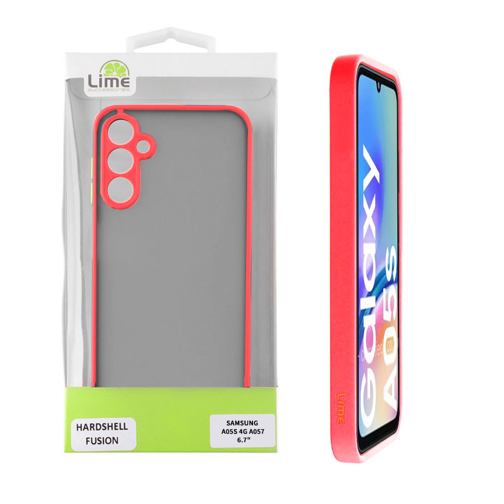 LIME ΘΗΚΗ SAMSUNG A05S 4G A057 6.7" HARDSHELL FUSION FULL CAMERA PROTECTION RED WITH BLACK KEYS