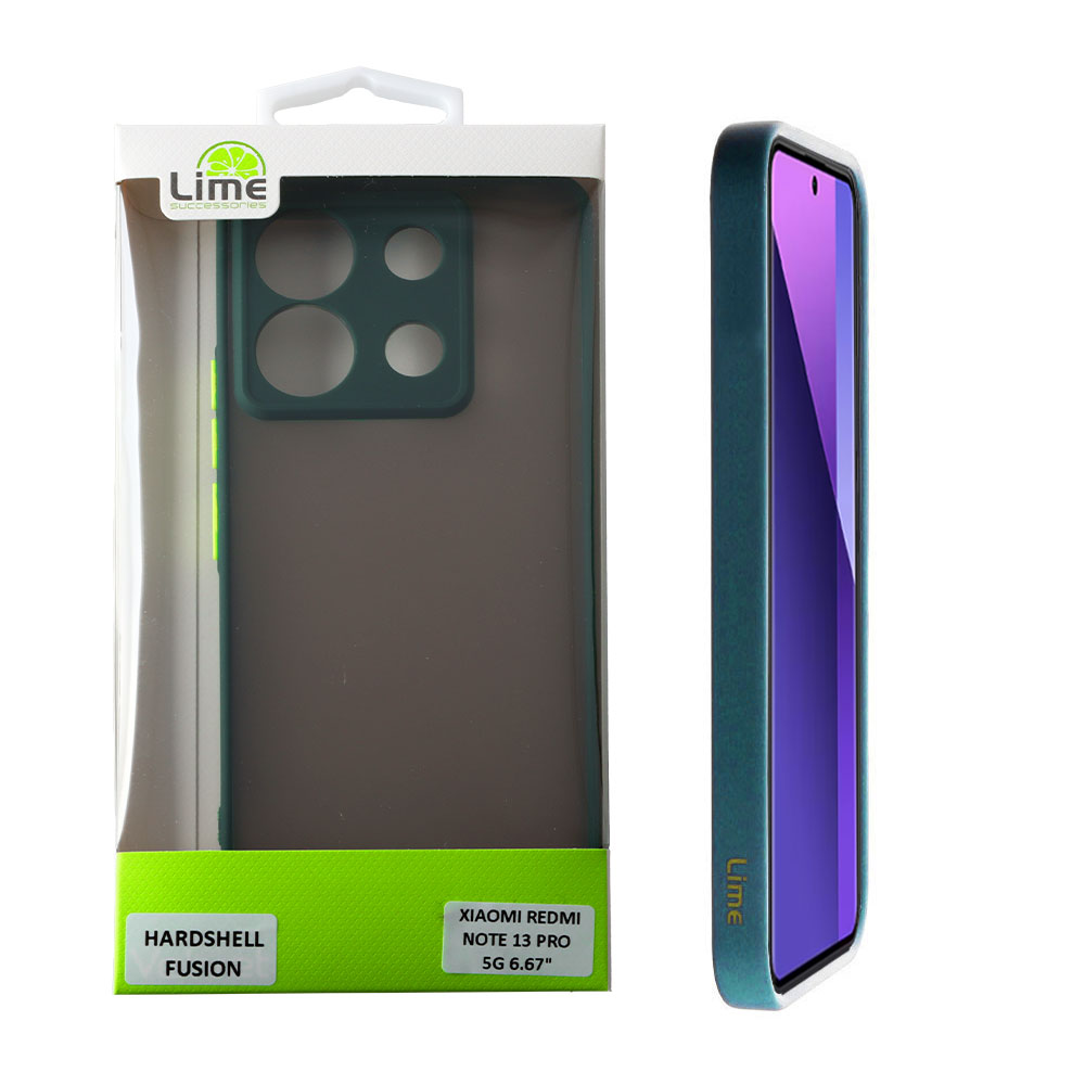 LIME ΘΗΚΗ XIAOMI REDMI NOTE 13 PRO 5G 6.67" HARDSHELL FUSION FULL CAMERA PROTECTION GREEN WITH YELLOW KEYS