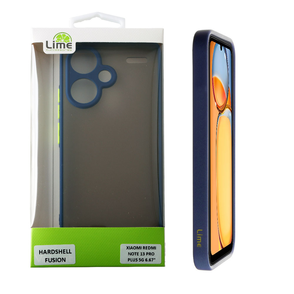 LIME ΘΗΚΗ XIAOMI REDMI NOTE 13 PRO PLUS 5G 6.67" HARDSHELL FUSION FULL CAMERA PROTECTION BLUE WITH YELLOW KEYS