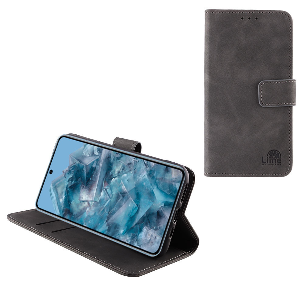 LIME ΘΗΚΗ GOOGLE PIXEL 8 PRO 5G 6.7" ESSENTIAL MAGNET BOOK STAND CLIP GREY
