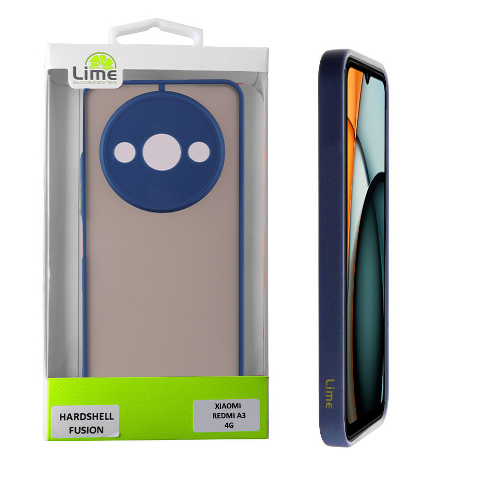 LIME ΘΗΚΗ XIAOMI REDMI A3 4G 6.71" HARDSHELL FUSION FULL CAMERA PROTECTION BLUE WITH YELLOW KEYS