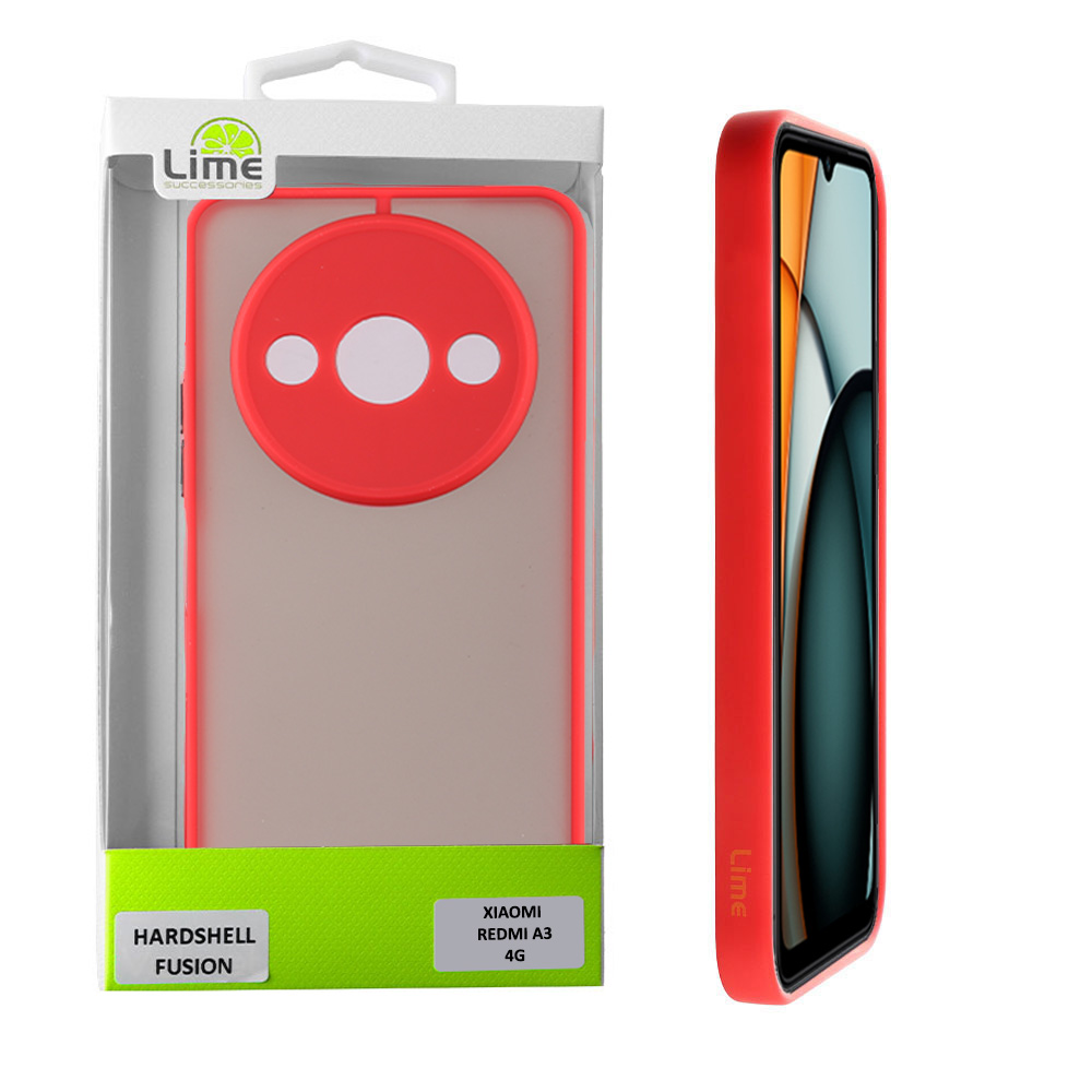 LIME ΘΗΚΗ XIAOMI REDMI A3 4G 6.71" HARDSHELL FUSION FULL CAMERA PROTECTION RED WITH BLACK KEYS