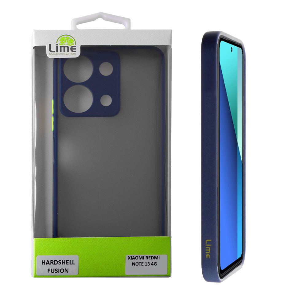 LIME ΘΗΚΗ XIAOMI REDMI NOTE 13 4G 6.67" HARDSHELL FUSION FULL CAMERA PROTECTION BLUE WITH YELLOW KEYS