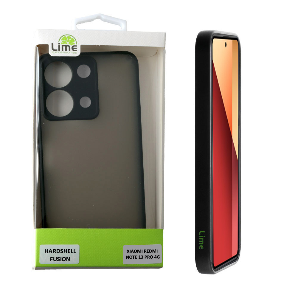 LIME ΘΗΚΗ XIAOMI REDMI NOTE 13 PRO 4G 6.67" HARDSHELL FUSION FULL CAMERA PROTECTION BLACK WITH RED KEYS