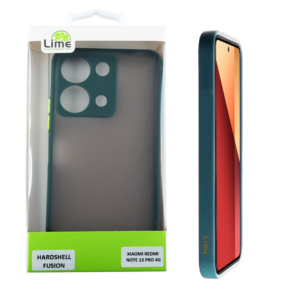 LIME ΘΗΚΗ XIAOMI REDMI NOTE 13 PRO 4G 6.67" HARDSHELL FUSION FULL CAMERA PROTECTION GREEN WITH YELLOW KEYS