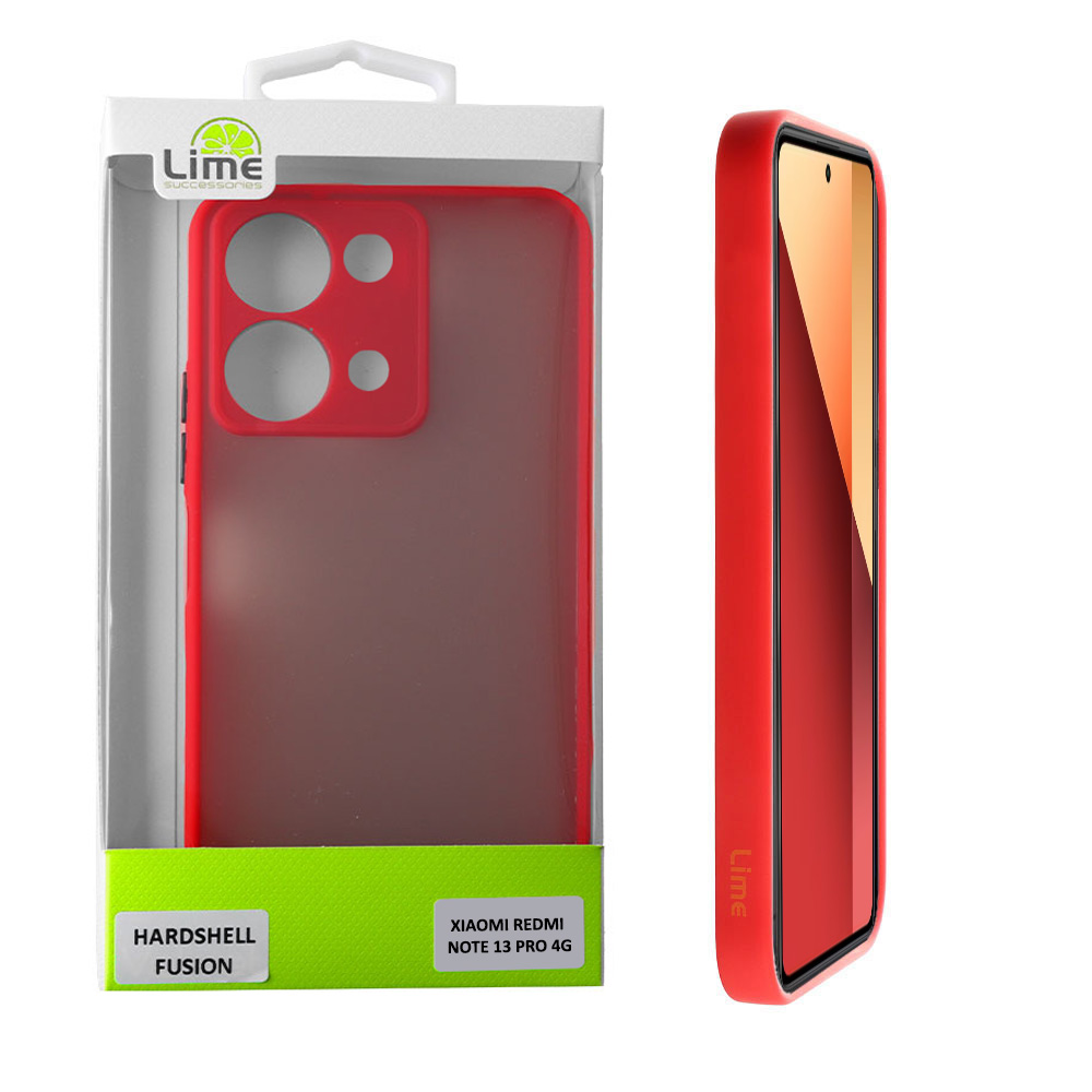 LIME ΘΗΚΗ XIAOMI REDMI NOTE 13 PRO 4G 6.67" HARDSHELL FUSION FULL CAMERA PROTECTION RED WITH BLACK KEYS