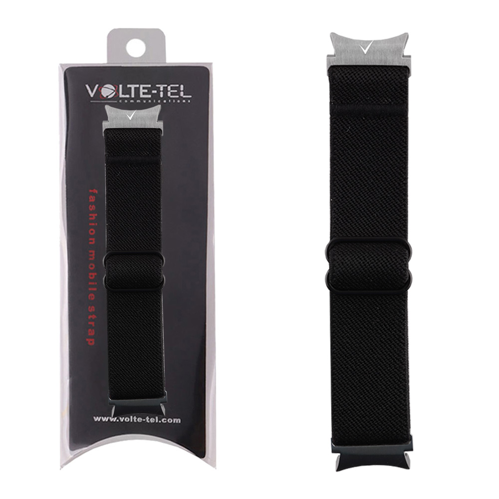 VOLTE-TEL ΛΟΥΡΑΚΙ ΡΟΛΟΓΙΟΥ SAMSUNG WATCH 6/6 CLASSIC/5/5 PRO/4/4 CLASSIC/3 ELASTIC BRAIDED NYLON BLACK VT118