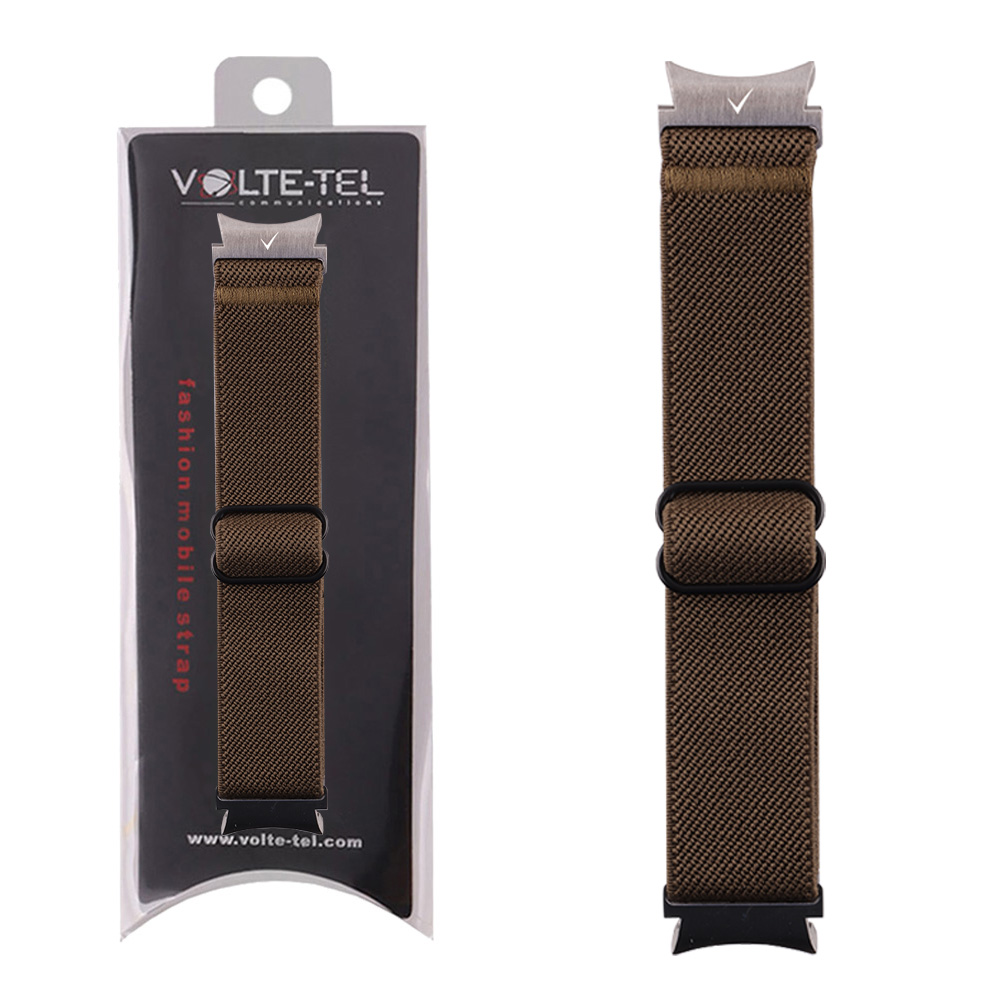 VOLTE-TEL ΛΟΥΡΑΚΙ ΡΟΛΟΓΙΟΥ SAMSUNG WATCH 6/6 CLASSIC/5/5 PRO/4/4 CLASSIC/3 ELASTIC BRAIDED NYLON KHAKI VT118