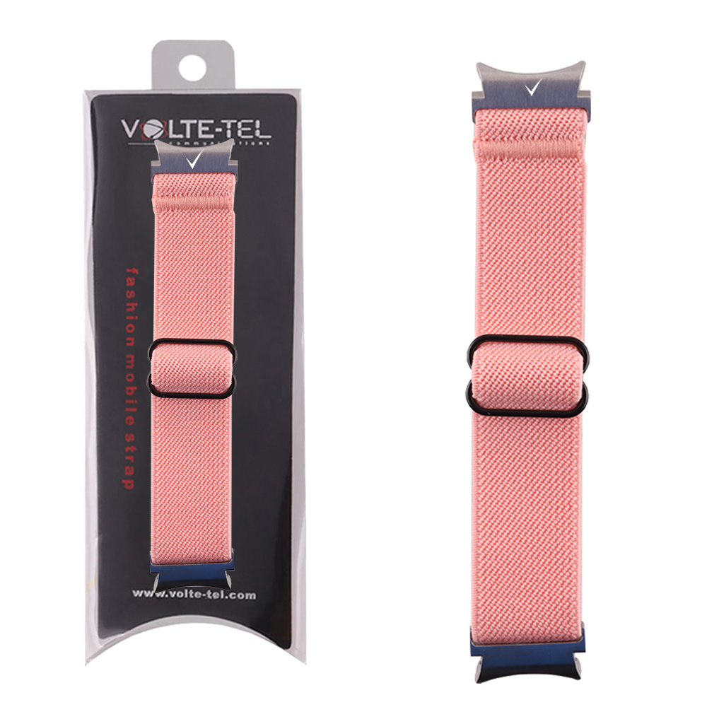 VOLTE-TEL ΛΟΥΡΑΚΙ ΡΟΛΟΓΙΟΥ SAMSUNG WATCH 6/6 CLASSIC/5/5 PRO/4/4 CLASSIC/3 ELASTIC BRAIDED NYLON PINK VT118