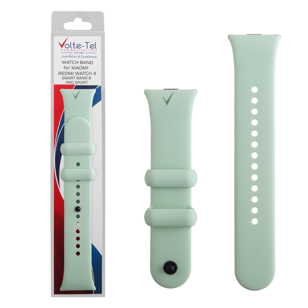 VOLTE-TEL ΛΟΥΡΑΚΙ ΡΟΛΟΓΙΟΥ ΣΙΛΙΚΟΝΗΣ XIAOMI REDMI WATCH 4/SMART BAND 8 PRO MINT GREEN VT119