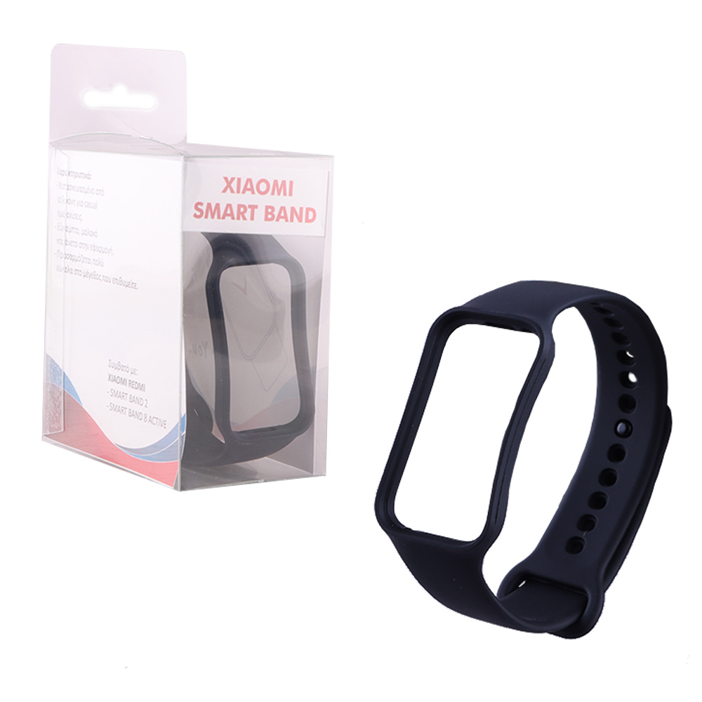 VOLTE-TEL ΛΟΥΡΑΚΙ ΡΟΛΟΓΙΟΥ ΣΙΛΙΚΟΝΗΣ XIAOMI REDMI SMART BAND 2/SMART BAND 8 ACTIVE BLACK VT126