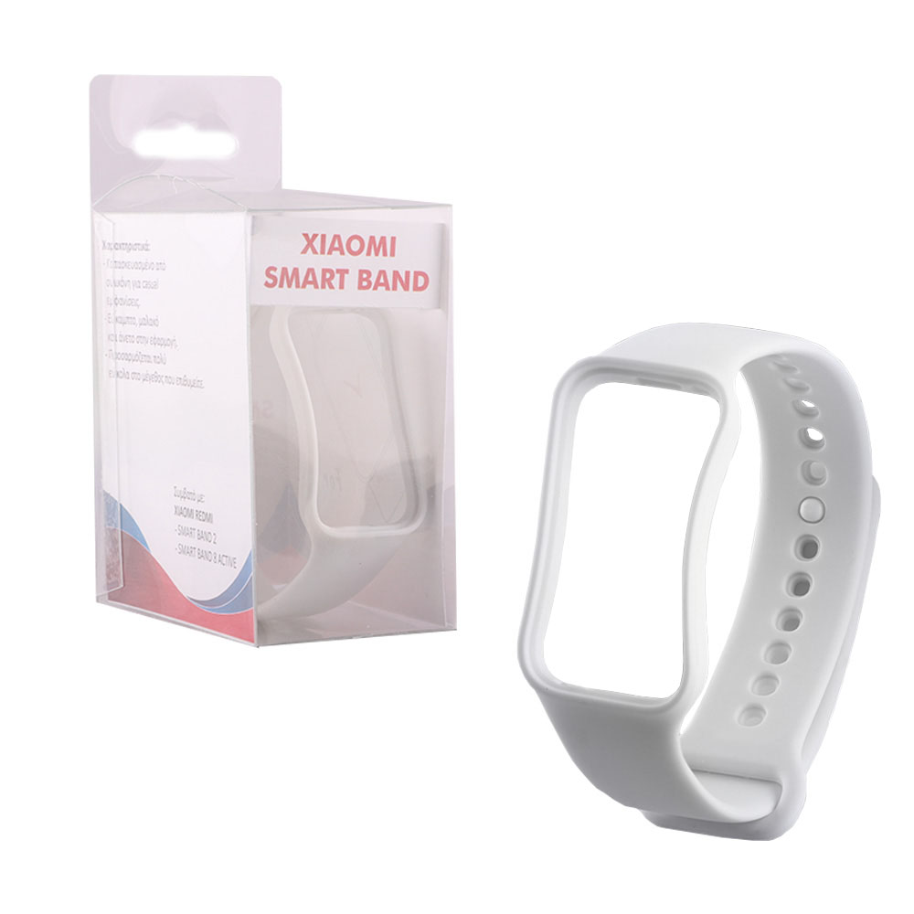 VOLTE-TEL ΛΟΥΡΑΚΙ ΡΟΛΟΓΙΟΥ ΣΙΛΙΚΟΝΗΣ XIAOMI REDMI SMART BAND 2/SMART BAND 8 ACTIVE WHITE VT126