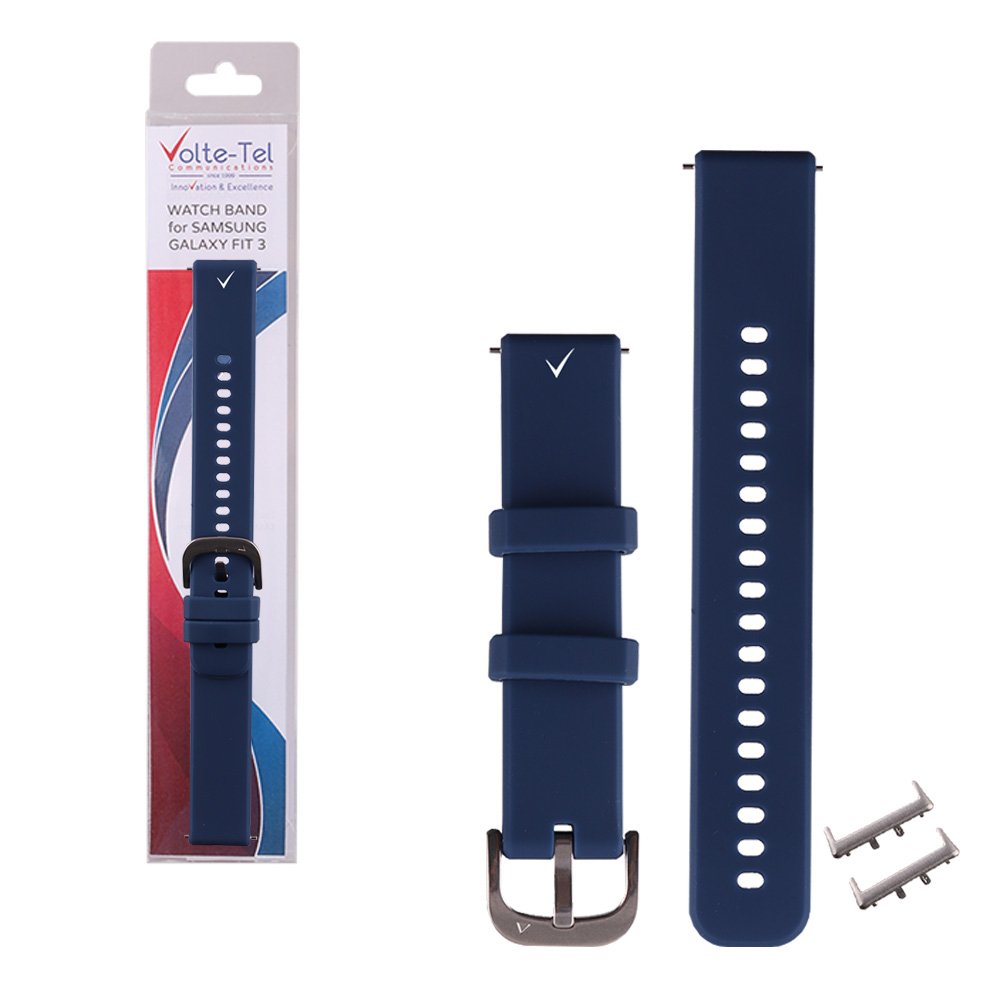 VOLTE-TEL ΛΟΥΡΑΚΙ ΡΟΛΟΓΙΟΥ ΣΙΛΙΚΟΝΗΣ METAL CLASP UNIVERSAL 18mm (SAMSUNG GALAXY FIT 3 R390) DARK BLUE VT133