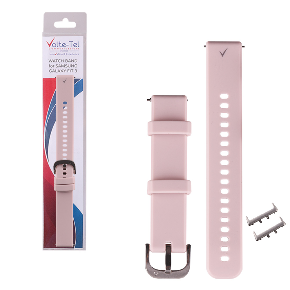 VOLTE-TEL ΛΟΥΡΑΚΙ ΡΟΛΟΓΙΟΥ ΣΙΛΙΚΟΝΗΣ METAL CLASP UNIVERSAL 18mm (SAMSUNG GALAXY FIT 3 R390) PINK VT133