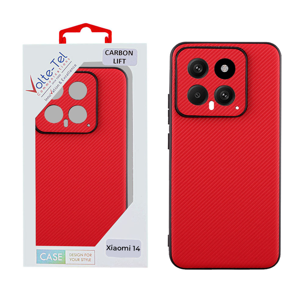 VOLTE-TEL ΘΗΚΗ XIAOMI 14 5G 6.36" CARBON LIFT FULL CAMERA PROTECTION RED