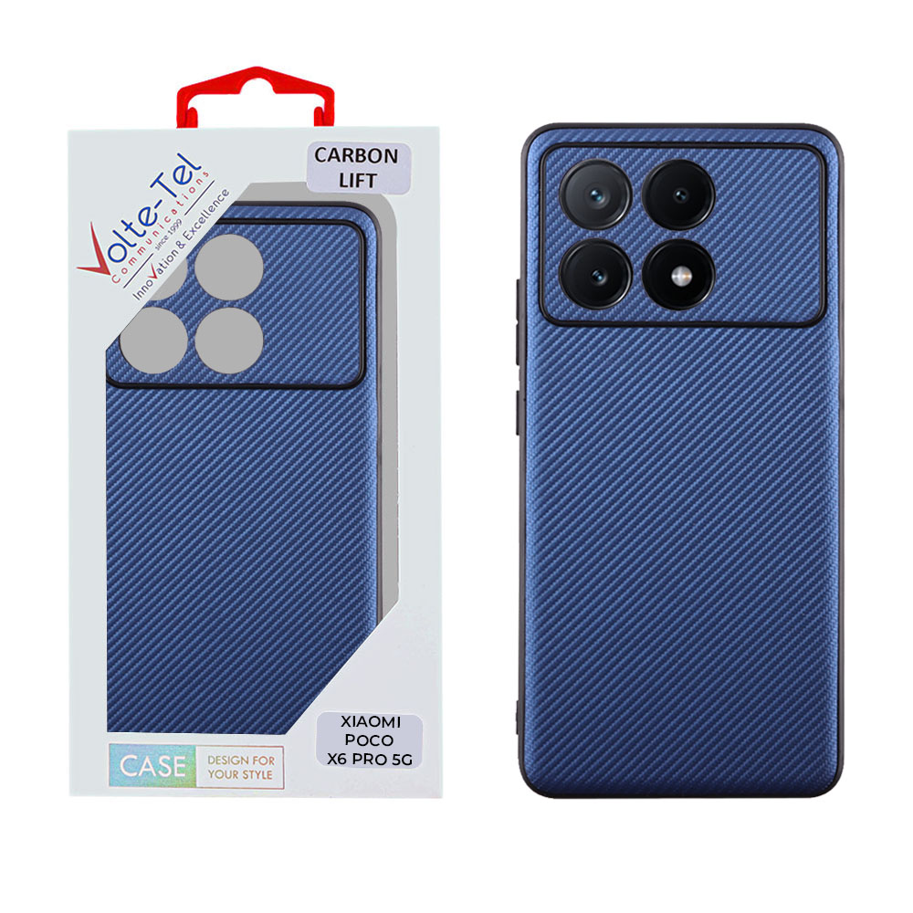 VOLTE-TEL ΘΗΚΗ XIAOMI POCO X6 PRO 5G 6.67" CARBON LIFT FULL CAMERA PROTECTION BLUE