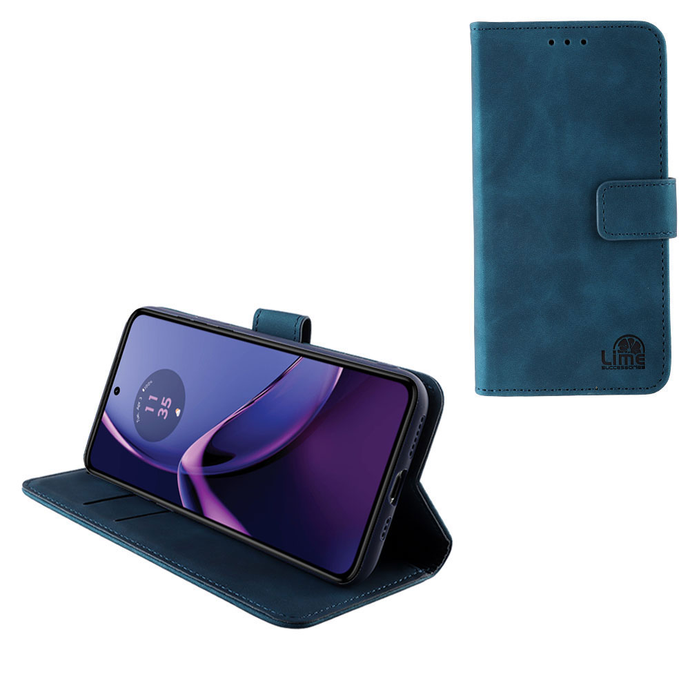 LIME ΘΗΚΗ MOTOROLA MOTO G84 5G 6.5" ESSENTIAL MAGNET BOOK STAND CLIP DARK BLUE