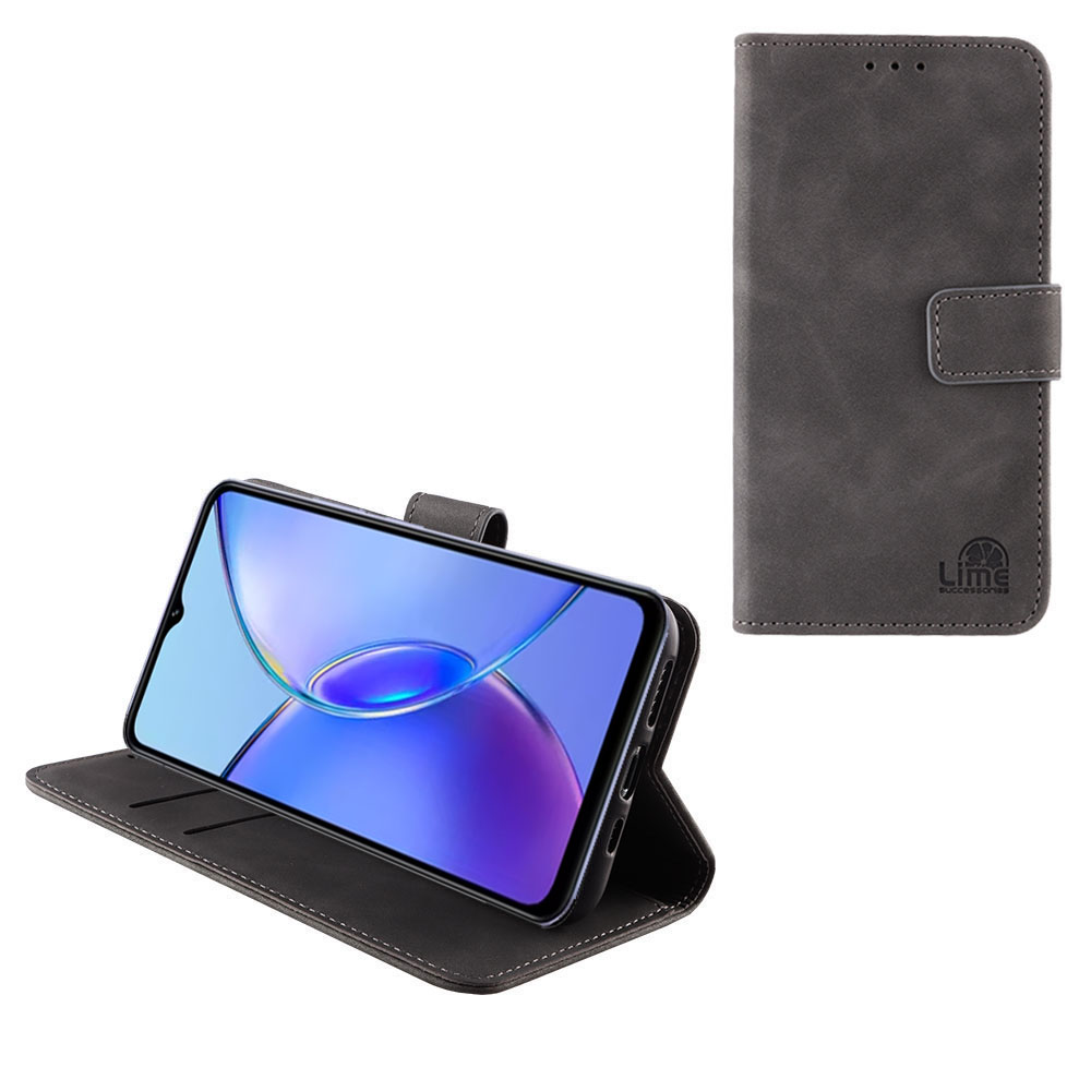 LIME ΘΗΚΗ VIVO Y17s 6.56" ESSENTIAL MAGNET BOOK STAND CLIP GREY