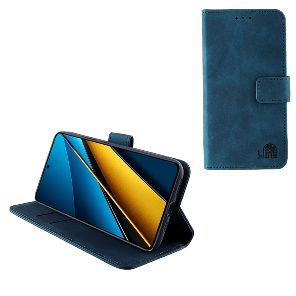 LIME ΘΗΚΗ XIAOMI POCO X6 5G 6.67" ESSENTIAL MAGNET BOOK STAND CLIP DARK BLUE