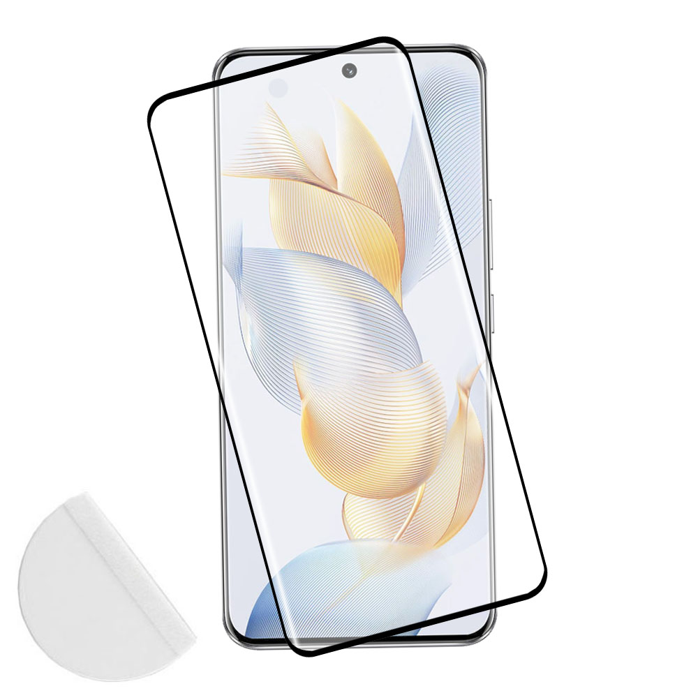 IDOL 1991 TEMPERED GLASS HONOR 100 5G 6.78" 9H 0.30mm 3D FULL GLUE SEMI CURVED FINGER UNLOCK BLACK + SQUEEZY CARD