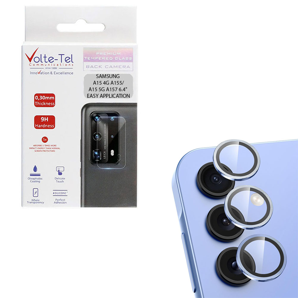 VOLTE-TEL CAMERA GLASS COVER SAMSUNG A15 4G A155/A15 5G A157 6.4" 9H 0.30MM EASY APPLICATION BLUE