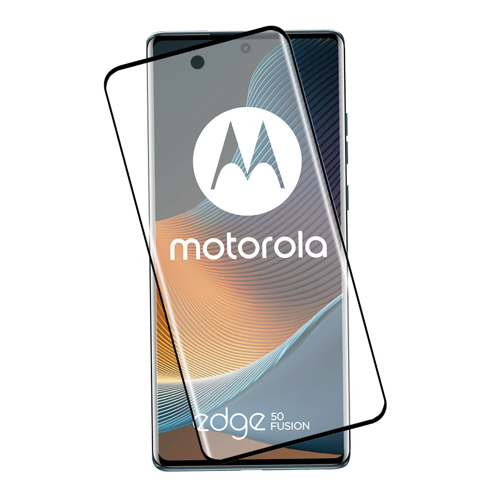 IDOL 1991 TEMPERED GLASS MOTOROLA EDGE 50 FUSION 6.7" 9H 0.30mm 3D EDGE GLUE SEMI CURVED FINGER UNLOCK BLACK