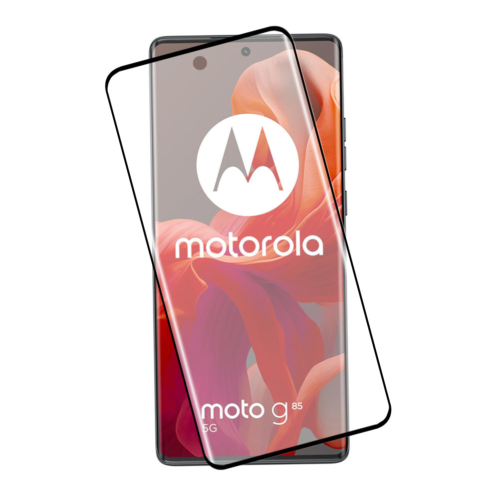 IDOL 1991 TEMPERED GLASS MOTOROLA MOTO G85 5G 6.67" 9H 0.30mm 3D EDGE GLUE SEMI CURVED FINGER UNLOCK BLACK