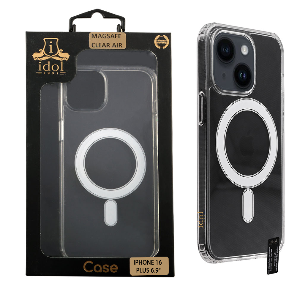 IDOL 1991 ΘΗΚΗ IPHONE 16 PLUS 6.7" MAGSAFE ANTISHOCK CLEAR AIR BACK COVER TPU CAMERA GUARD ΔΙΑΦΑΝΗ