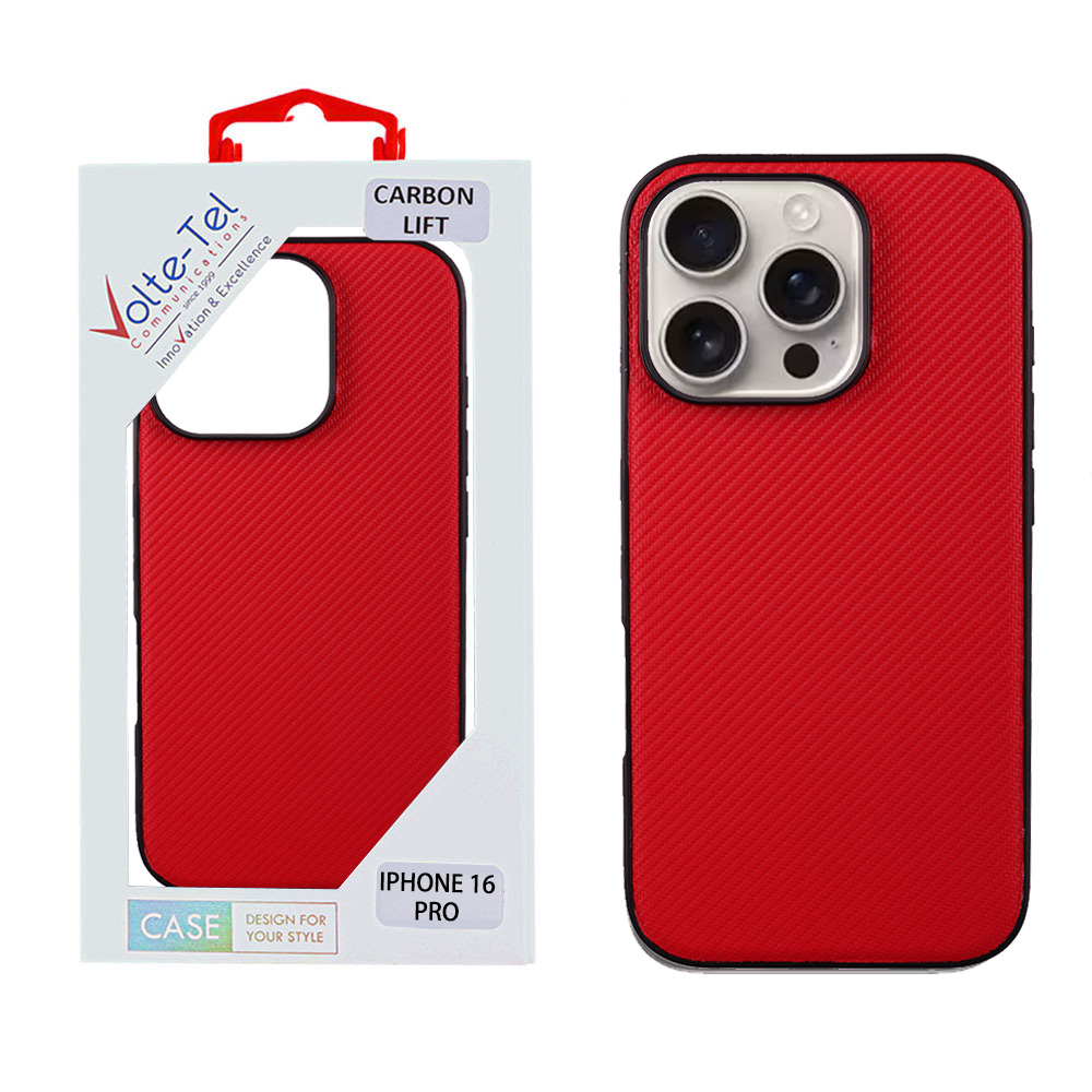 VOLTE-TEL ΘΗΚΗ IPHONE 16 PRO 6.3" CARBON LIFT CAMERA GUARD RED