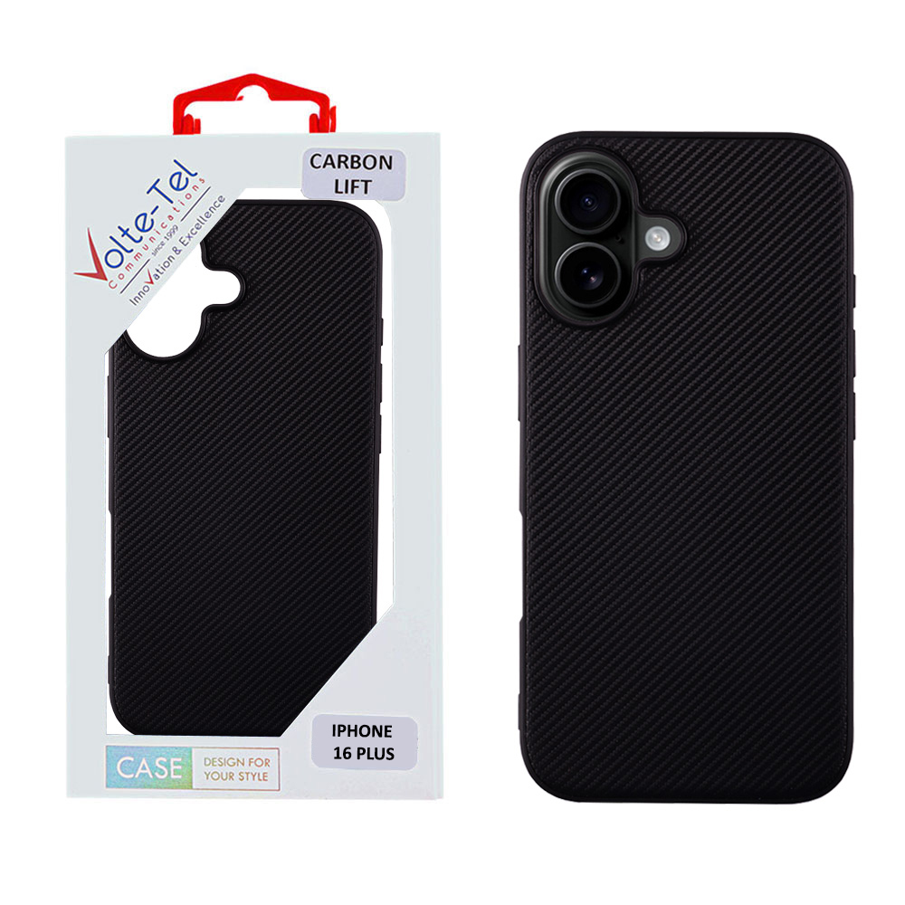 VOLTE-TEL ΘΗΚΗ IPHONE 16 PLUS 6.7" CARBON LIFT CAMERA GUARD PROTECTION BLACK