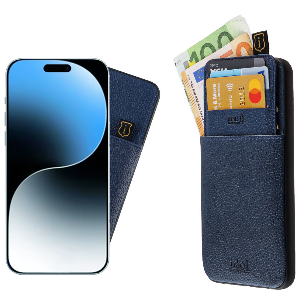 IDOL 1991 ΘΗΚΗ IPHONE 16 6.1" ANTI-RFID LEATHER SMART WALLET BLUE