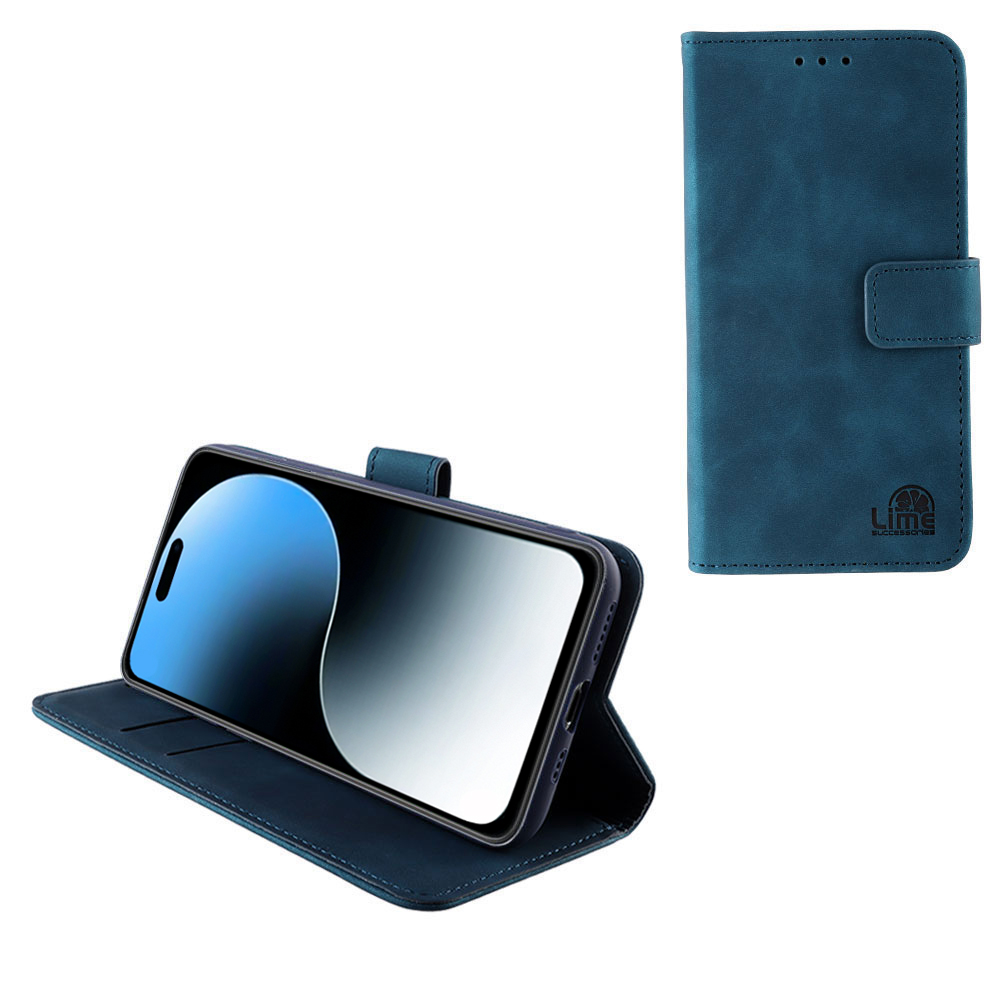 LIME ΘΗΚΗ IPHONE 16 6.1" ESSENTIAL MAGNET BOOK STAND CLIP DARK BLUE