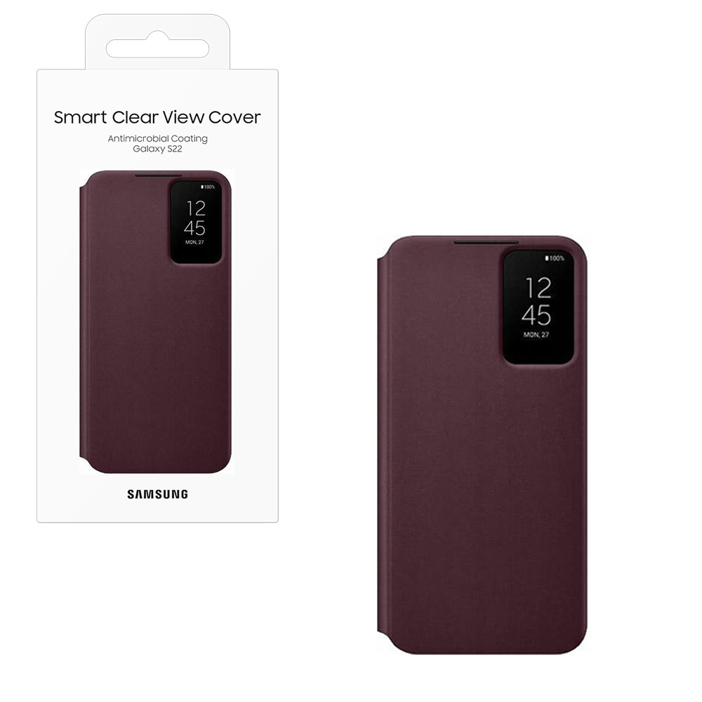 ΘΗΚΗ SAMSUNG S22 5G S901 CLEAR VIEW COVER EF-ZS901CEEGEE BURGUNDY PACKING OR