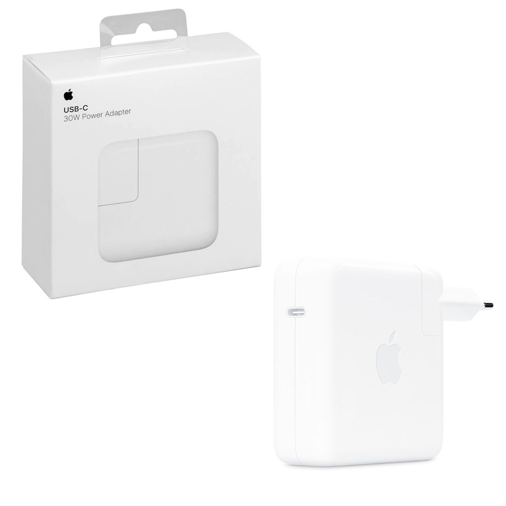 TRAVEL USB-C TYPE C POWER ADAPTER APPLE MY1W2ZM/A A2164 30W 5V/3.0A 9V/2.22A WHITE PACKING OR