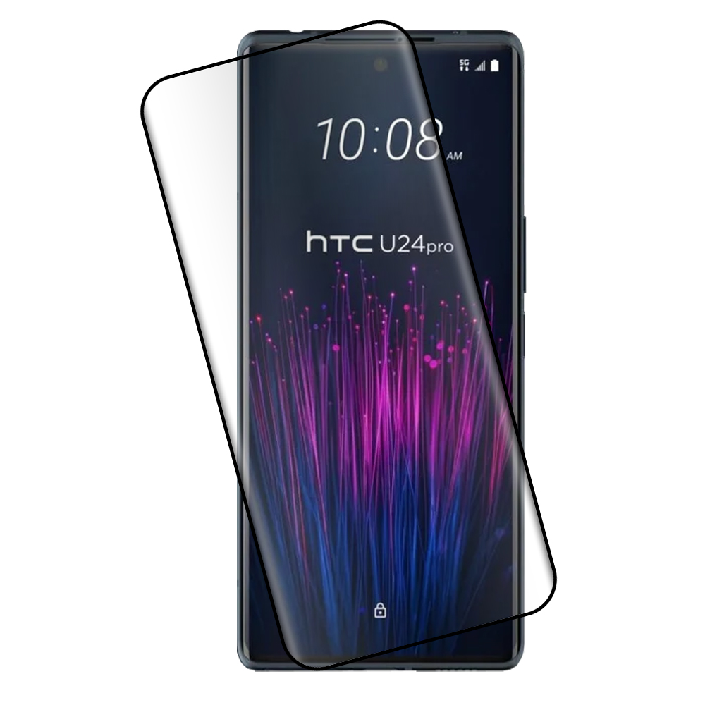 IDOL 1991 TEMPERED GLASS HTC U24 PRO 6.8" 9H 0.25mm 3D EDGE GLUE SEMI CURVED FINGER UNLOCK BLACK