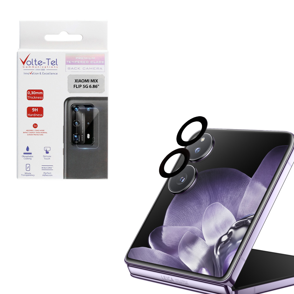 VOLTE-TEL CAMERA GLASS COVER XIAOMI MIX FLIP 5G 6.86" 9H 0.30MM EASY APPLICATION BLACK