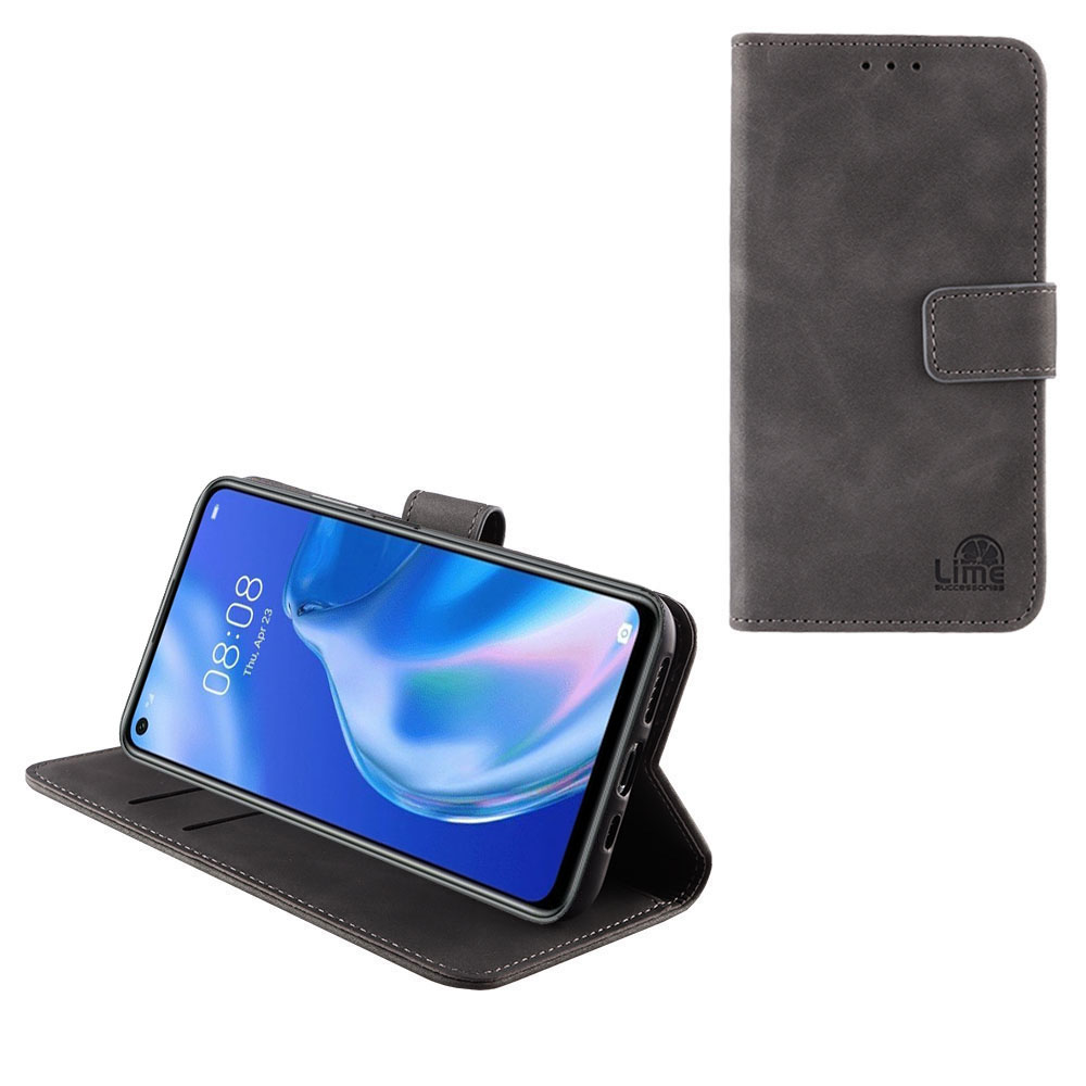 LIME ΘΗΚΗ HUAWEI P40 LITE 6.4" ESSENTIAL MAGNET BOOK STAND CLIP GREY