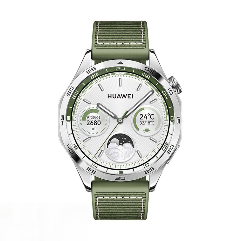 SMART WATCH HUAWEI GT 4 46MM 1.43" 55020BGV ΑΔΙΑΒΡΟΧΟ (GREEN WOVEN STRAP) GR