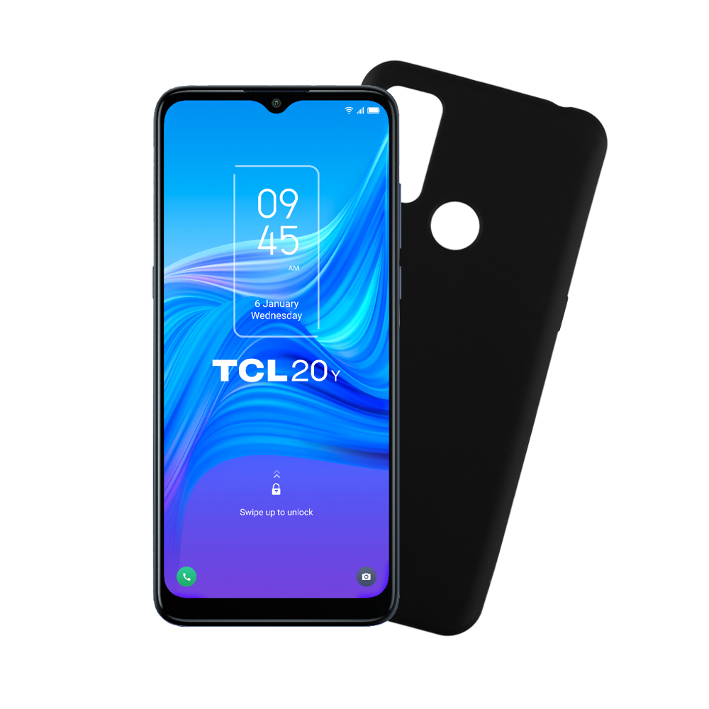 VOLTE-TEL ΘΗΚΗ TCL 20Y/20E 6.52" SILICON TPU CAMERA GUARD BLACK