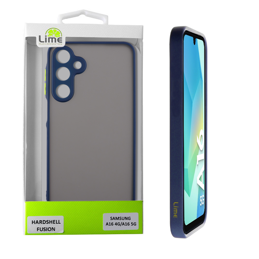 LIME ΘΗΚΗ SAMSUNG A16 4G A165/A16 5G A166 6.7" HARDSHELL FUSION FULL CAMERA PROTECTION BLUE WITH YELLOW KEYS