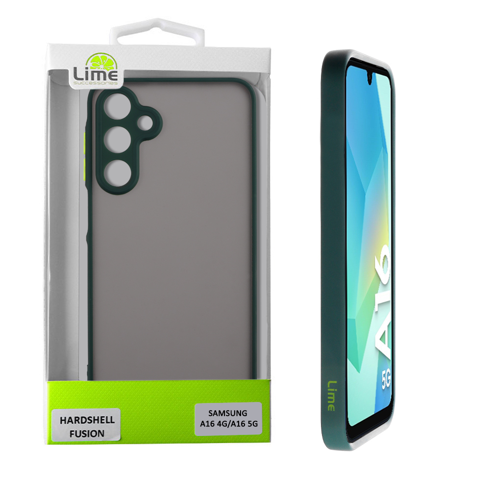 LIME ΘΗΚΗ SAMSUNG A16 4G A165/A16 5G A166 6.7" HARDSHELL FUSION FULL CAMERA PROTECTION GREEN WITH YELLOW KEYS