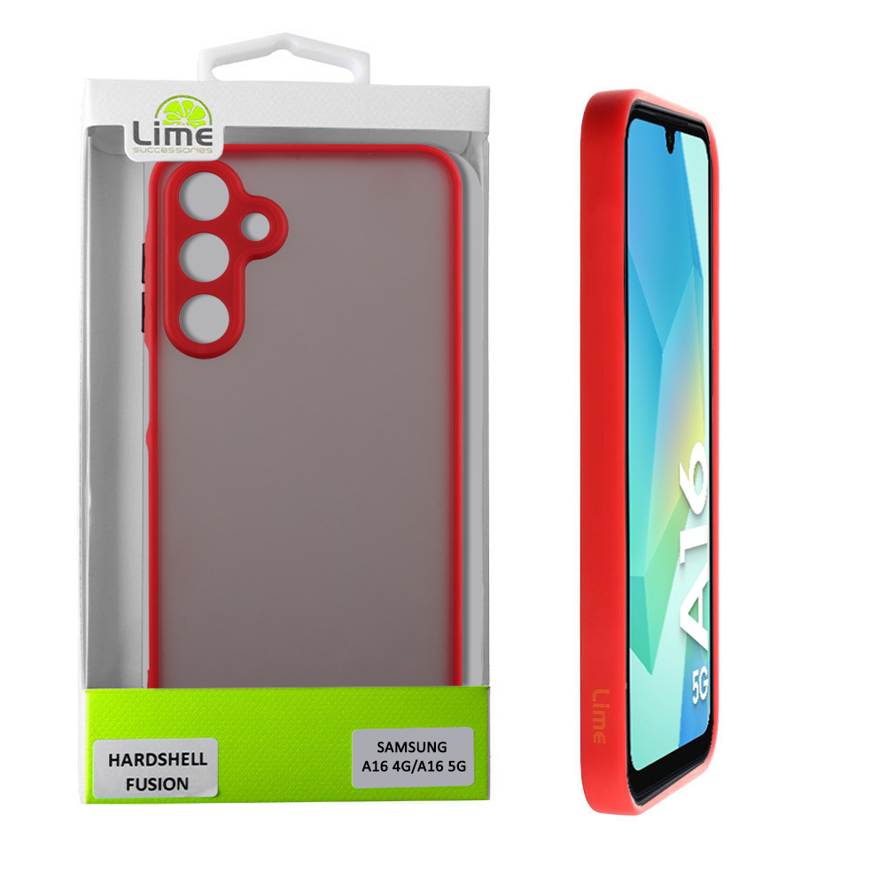 LIME ΘΗΚΗ SAMSUNG A16 4G A165/A16 5G A166 6.7" HARDSHELL FUSION FULL CAMERA PROTECTION RED WITH BLACK KEYS