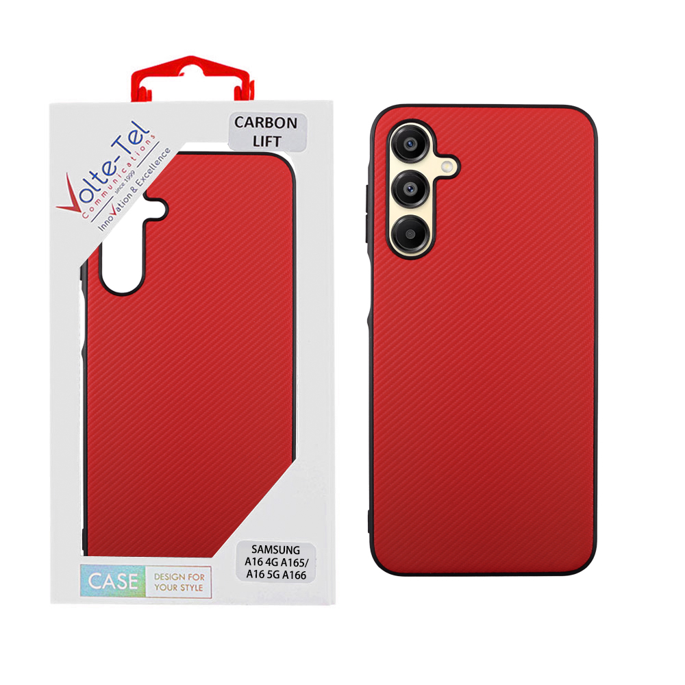 VOLTE-TEL ΘΗΚΗ SAMSUNG A16 4G A165/A16 5G A166 6.7" CARBON LIFT CAMERA GUARD PROTECTION RED