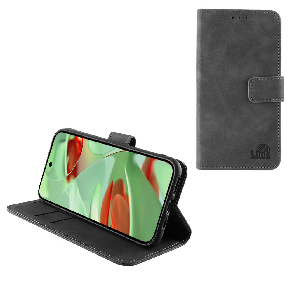 LIME ΘΗΚΗ GOOGLE PIXEL 9 5G 6.3" ESSENTIAL MAGNET BOOK STAND CLIP GREY