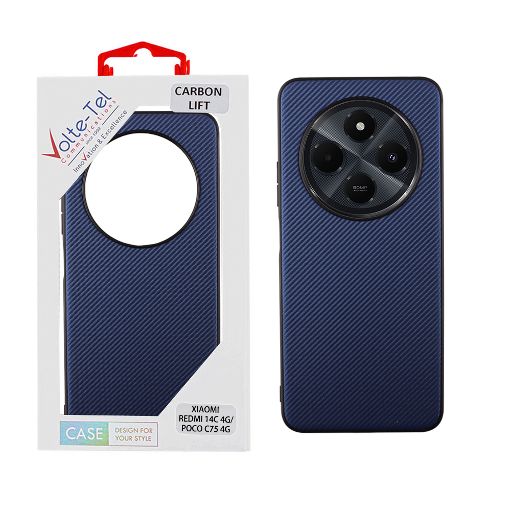 VOLTE-TEL ΘΗΚΗ XIAOMI REDMI 14C 4G/POCO C75 4G 6.88" CARBON LIFT CAMERA GUARD BLUE