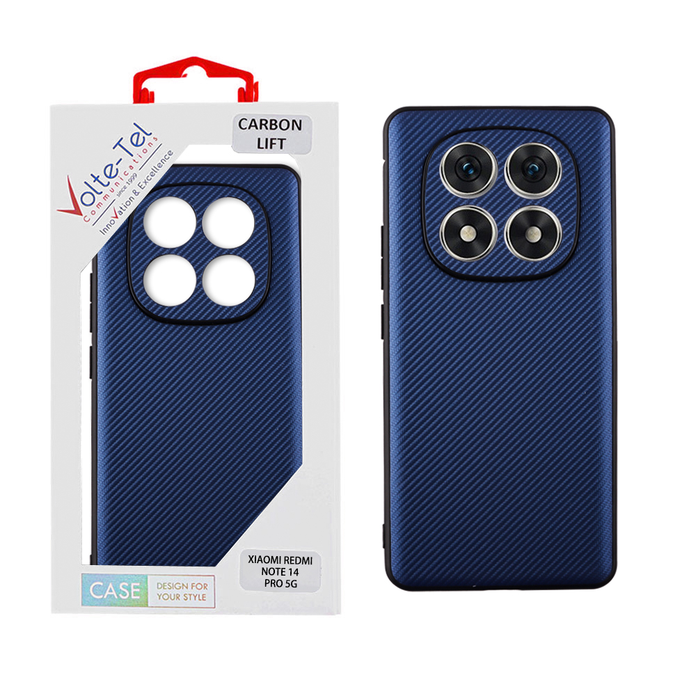 VOLTE-TEL ΘΗΚΗ XIAOMI REDMI NOTE 14 PRO 5G 6.67" CARBON LIFT FULL CAMERA PROTECTION BLUE