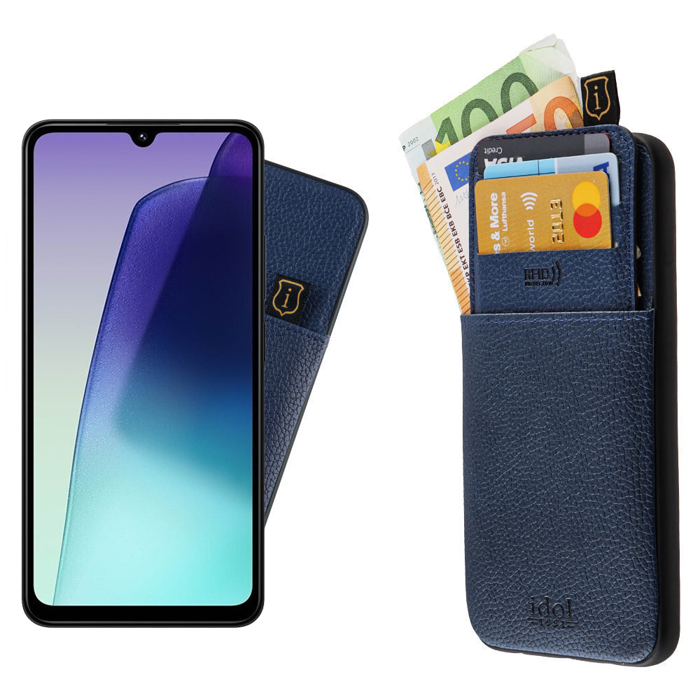 IDOL 1991 ΘΗΚΗ XIAOMI REDMI 14C/ REDMI A4/ POCO C75/ POCO M7 6.88" ANTI-RFID LEATHER SMART WALLET CAMERA GUARD BLUE