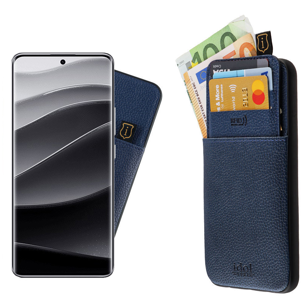 IDOL 1991 ΘΗΚΗ XIAOMI REDMI NOTE 14 PRO PLUS 5G 6.67" ANTI-RFID LEATHER SMART WALLET FULL CAMERA PROTECTION BLUE