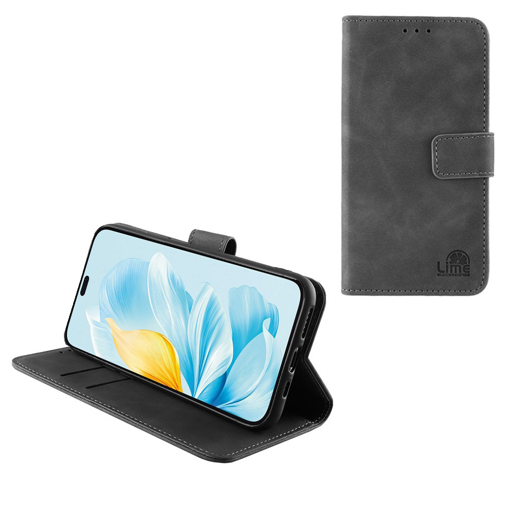 LIME ΘΗΚΗ HONOR 200 LITE 5G 6.7" ESSENTIAL MAGNET BOOK STAND CLIP GREY