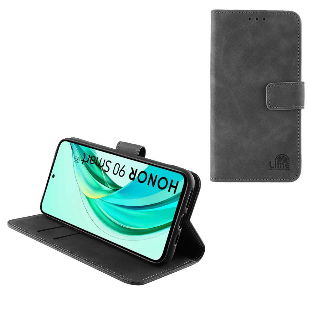 LIME ΘΗΚΗ HONOR 90 SMART 5G/X7b/X7b 5G 6.8" ESSENTIAL MAGNET BOOK STAND CLIP GREY